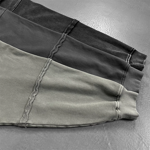 Ropa de calle personalizada bordada peso pesado sol desteñido <span class=keywords><strong>Zip</strong></span> up lavado ácido sudadera con diamantes de imitación Boxy recortada angustia sudaderas con capucha para hombres - Product Image 6