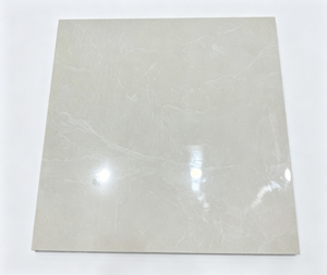 Piastrelle Ecologiche per Pavimenti 60x60 in Ceramica Porcellanata Lucida Effetto Marmo Colore Beige Resistenti all'Usura per Pavimenti Interni - Product Image 1