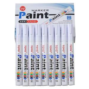 Nouveau design OEM 12 couleurs stylo <span class=keywords><strong>marqueur</strong></span> acrylique imperméable <span class=keywords><strong>permanent</strong></span> en plastique sec Pentextile <span class=keywords><strong>marqueur</strong></span> d'art pour vêtements cuir tissu - Product Image 2
