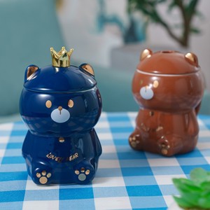 Tasse à café NEWSTAR Kawaii Bear, jolie tasse en céramique avec couvercle et cuillère adorable - Product Image 5