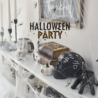 Décorations suspendues en toile d'araignée pour Halloween, accessoires d'ambiance effrayante pour bars, magasins et scènes, décorations pour fêtes d'Halloween