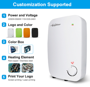 Calentador de Agua Eléctrico de 220V 3500W-5500W con Control de 3 Niveles, Cuerpo de Calentamiento de Acero Inoxidable para Uso en Proyectos - Product Image 2