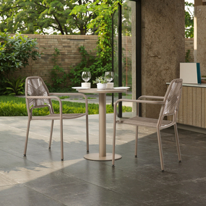 Conjunto de Muebles Modernos para Cafetería, Silla de Cuerda y Mesa Redonda de 2 Plazas para Espacios Pequeños - Product Image 1