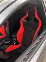 Sitzspielkonsole mit Schalensitzen, Sim-Racing-Simulator-Sitze, rote Nähte, Doppelschienen, Auto-Schalensitz für Gaming und Sport