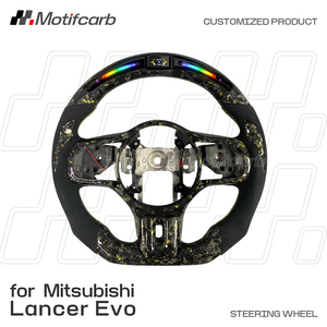 Volante de fibra de carbono forjado en oro con LED personalizado para Mitsubishi Lancer Evolution X GSR MR X Final Edition 2008-2016 - Product Image 2