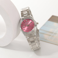 Montre élégante décontractée pour femme avec bracelet en acier argenté et diamants incrustés, 36 mm, nouvelle montre simple à quartz rose