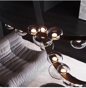 Lampada a Sospensione in Pelle LED dal Design <span class=keywords><strong>Moderno</strong></span>, Lampadario Scandinavo Semplice per <span class=keywords><strong>Soggiorno</strong></span>, Scale e Villa - Product Image 6