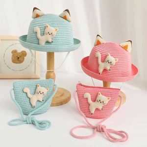 Wholesale Children's Paper Bucket Sun <b>Hat</b> Boys and Girls Summer Travel Ski Casual <b>Bag</b> Set - Product Image 2