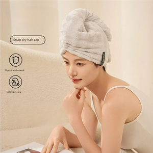 Bonnet de serviette en molleton de corail à séchage rapide pour femmes Super absorbant en microfibre <span class=keywords><strong>bain</strong></span> douche enveloppement doux <span class=keywords><strong>Turban</strong></span> adapté aux voyages - Product Image 5