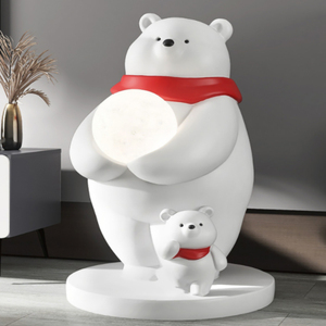 Lampes de statue de panda Kung Fu pour la décoration du salon, sculpture humanoïde, lampe sur pied, lanterne de football - Product Image 5