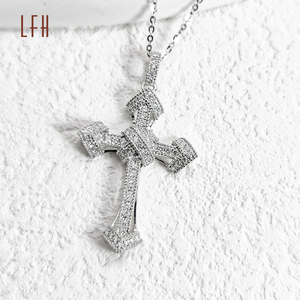 Colar pingente cruz dourada, joia dourada pingente cruz - Product Image 3