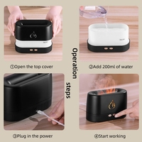 Diffuseurs d'arômes ultrasoniques à flamme personnalisés avec logo, 200 ml, USB, portables, pour bureau, lumière de nuit, diffuseur d'huiles essentielles avec certification CE RoHS