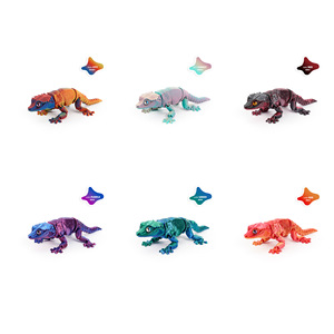 Figurines d'action Vashine Lézard à crête imprimées en 3D, jouets animaux colorés en PLA, matériaux écologiques, jouet créatif pour enfants - Product Image 6