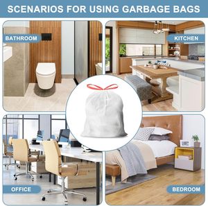 Bolsas de Basura Pequeñas Huamaohengchun de 4 Galones, Bolsas de Basura Blancas sin Perfume para Baño, Paquete de 60 - Product Image 6