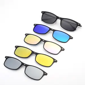 New design magnet clip on sunglasses authentic carbon fiber with titanium polarized interchangeable sunglasses