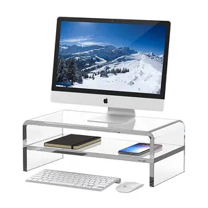 Customized Laptop Computer Monitor Riser Acrylic PC Stand for Desk
