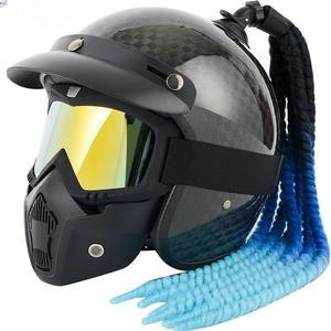 Nouveau casque de moto rétro en fibre de carbone léger taille extra large - Product Image 5