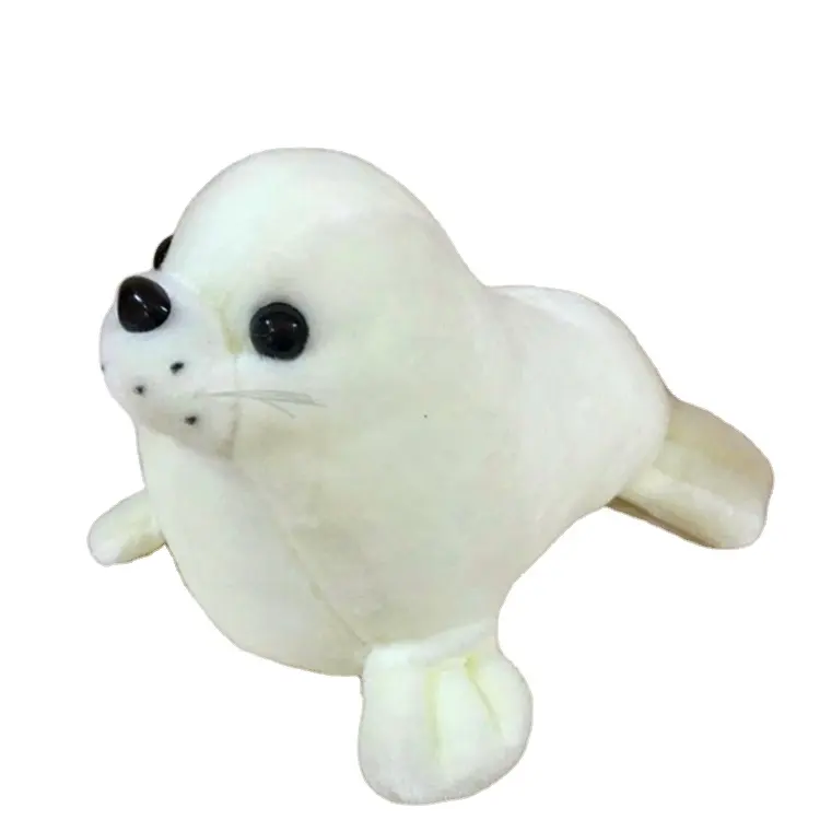 Custom stuffed seal toy animals realistic white seal plush toy