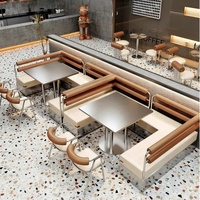 Simplicity OEM ODM Mobilier de restauration durable pour restaurants commerciaux, ensemble table et chaises de restauration rapide en acier inoxydable