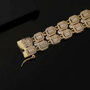 Bracelet à maillons en argent sterling 925 avec pierres de moissanite cultivées en laboratoire, style cubain glacé, parfait pour un usage quotidien - Product Image 3