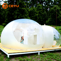Dôme de glamping de luxe Ceyu en PVC, tente bulle gonflable étanche à trois chambres pour usage en resort, extérieur, fête ou hôtel
