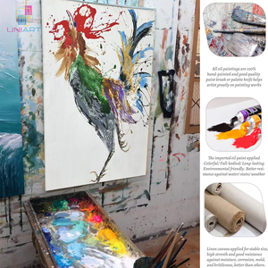 UNIART-<span class=keywords><strong>Peinture</strong></span> <span class=keywords><strong>à</strong></span> <span class=keywords><strong>l</strong></span>'<span class=keywords><strong>huile</strong></span> abstraite sur toile peinte <span class=keywords><strong>à</strong></span> la main, style chinois coloré, art mural, décoration pour galerie, 100% - Product Image 2