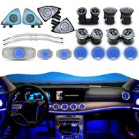 Kit d'éclairage d'ambiance 64 couleurs pour Mercedes Benz Classe E W213 2017-2023, avec haut-parleur rotatif 5D pour grille d'aération et éclairage de lecture de toit, amélioration