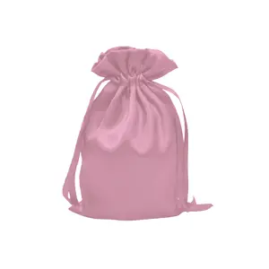 Luxury Recyclable Thickened Silk Wig Elastic Band Plain Bulk Satin Bag with Drawstring