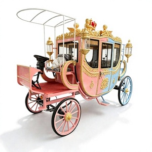 Carruaje de Caballos de Princesa Cenicienta para Bodas Reales, Carroza Móvil Disponible para la Venta - Product Image 1