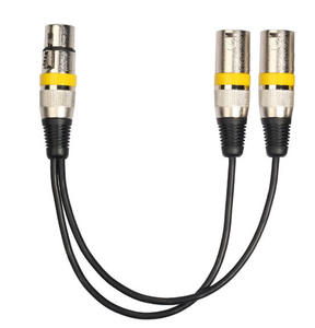 Câble d'extension Y avec prise femelle <span class=keywords><strong>XLR</strong></span> 3 broches vers <span class=keywords><strong>double</strong></span> prise mâle pour amplificateur, haut-parleur, casque, mixeur - Product Image 4