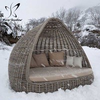 Meubles en osier d'extérieur, lit de soleil d'extérieur avec auvent, chaise longue d'extérieur, canapés de jardin en plastique, hamacs modernes, 1 pièce
