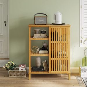 Armoire <span class=keywords><strong>de</strong></span> <span class=keywords><strong>rangement</strong></span> <span class=keywords><strong>de</strong></span> <span class=keywords><strong>salle</strong></span> <span class=keywords><strong>de</strong></span> <span class=keywords><strong>bain</strong></span> multifonctionnelle sur pied en <span class=keywords><strong>bambou</strong></span> avec porte coulissante armoire à serviettes <span class=keywords><strong>de</strong></span> <span class=keywords><strong>rangement</strong></span> pour armoire <span class=keywords><strong>de</strong></span> <span class=keywords><strong>salle</strong></span> <span class=keywords><strong>de</strong></span> <span class=keywords><strong>bain</strong></span> - Product Image 5