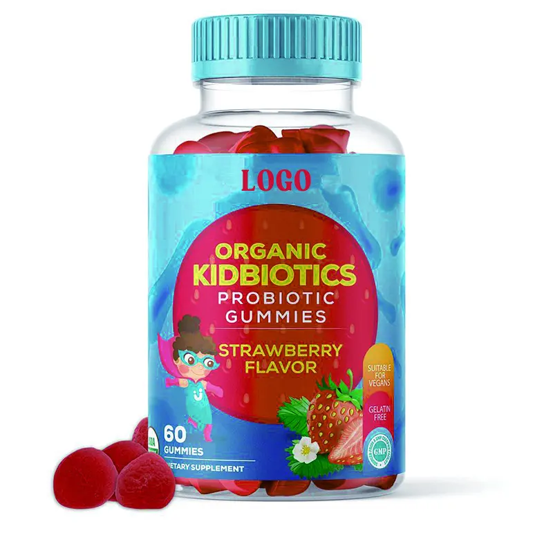 Bebas Gula Anak-anak Multivitamin Gummies Kunyah Probiotik Biotin Vitamin A C D E B Seng untuk Nutrisi Anak-anak