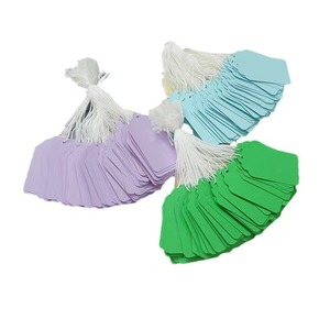 손으로 쓴 금 실버 보석 가격 태그 컬러 종이 카드 거친 면 로프 빈 태그 매달려 액세서리 포장 라벨 - Product Image 1