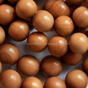 Collar de oración de cuentas de sándalo ecológico hecho a mano, cuentas de Mala aromáticas 108, fragancia de larga duración, oro oscuro Natural - Product Image 1