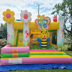 Castillo inflable comercial con tobogán y diseño de abejas, pripuciamas batutas, brincolín infantil para exteriores - Product Image 1