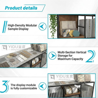 Présentoir modulaire personnalisé pour carreaux, îlot de sol en métal, support d'échantillons, système de rangement pour salle d'exposition, présentoir pour céramique, marbre et pierre