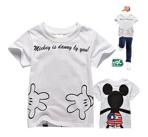 Venta al por Mayor de Verano, Conjuntos de Ropa de 2 Piezas, Casuales, con Estampado de Dibujos Animados, Manga Corta para Niños, de Fabricante Chino - Product Image 2