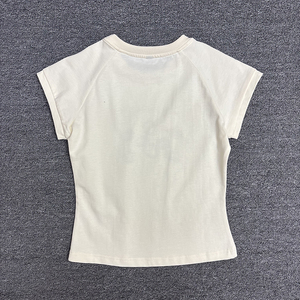 Женские укороченные футболки из хлопка на заказ оптом, дизайнерские футболки с принтами для женщин - Product Image 2