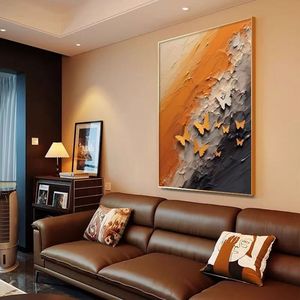 Decoración de Pared con Mariposas Texturizadas de Estilo Francés <span class=keywords><strong>Vintage</strong></span>, Pintura de Lujo para la Entrada, Fondo para Sofá de Sala de Estar - Product Image 1