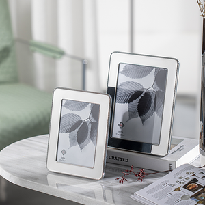 Cahaya Mewah Perak Cermin <span class=keywords><strong>Stainless</strong></span> <span class=keywords><strong>Steel</strong></span> Bingkai Foto Hotel/Ruang Tamu Desktop Kreatif Rumah Tangga Logam Bingkai Foto - Product Image 4