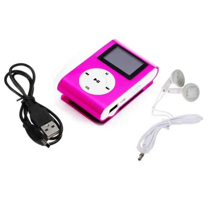 Высококачественный цветной мини-MP3-плеер с ЖК-дисплеем и зажимом для бега и занятий спортом с экраном и наушниками