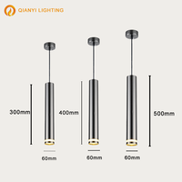 Petit luminaire suspendu en aluminium, boîtier de lampe GU10, tube droit à tête unique, cordon tressé doré créatif, luminaire de salle à manger