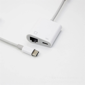 Adaptateur filaire pour téléphone portable, convertisseur Ethernet, <span class=keywords><strong>carte</strong></span> réseau, charge PD, type-C/8 broches vers port RJ45 pour Xiaomi Huawei - Product Image 3