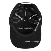 Gorra de béisbol hidroperforada con corte láser, impermeable, a la moda 2026, gorra de malla de 5 paneles personalizada, gorras trucker ajustables