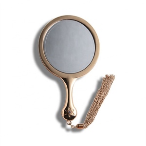 Unbreakable Zinc Alloy <b>Small</b> Handheld Vanity Oval Tiny <b>Wallet</b> Compact Pocket Mirror With Tassels - Product Image 2