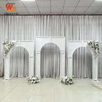 Arche métallique découpée au laser dorée durable SMS pour toile de fond de mariage et décoration d'événements scéniques