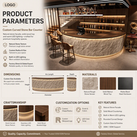 Comptoir de bar moderne en bois massif, comptoir de réception rond pour bar à domicile, hôtel, centre commercial et restauration - Design Yimutangreception