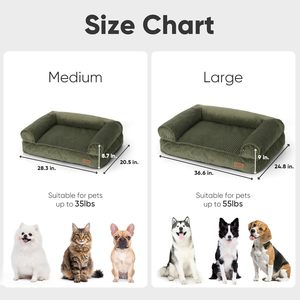 Canapé-lit moderne pour animaux de compagnie, lit confortable en velours côtelé pour chats d'intérieur avec housse lavable, canapé imperméable pour petits chiens et grands chats - Product Image 5
