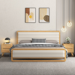 Nordic Solid Wood Bed 1.8M Double Storage Bed Modern Minimalist Bedroom Furniture - Product Image 2
